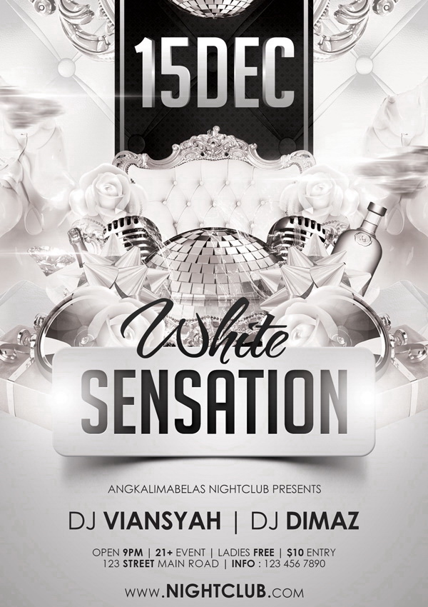 White Sensation вечеринка в белом Free PSD