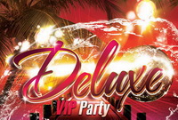 Афиша пляжной вечеринки Deluxe VIP Party Free PSD