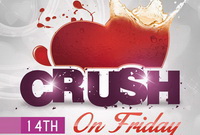 Огромное сердце в дизайне постера Crush Free PSD