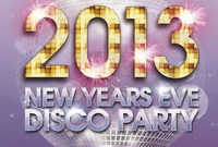 Рекламная афиша New Year Disco Party Free PSD