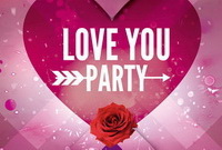 Изумительный дизайн Love You Party Free PSD